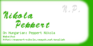 nikola peppert business card